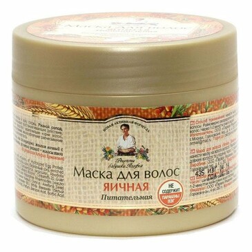 Маска для волос яичная, питательная, для всех типов волос, 300 мл Рецепты бабушки Агафьи