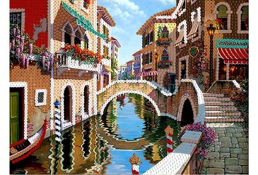 Картина из пайеток. Венеция Рыжий Кот