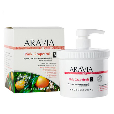 Крем для тела увлажняющий лифтинговый Pink Grapefruit 550 мл Aravia Organic