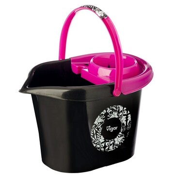 Ведро пластмассовое 12 л Rococco pink Vigar