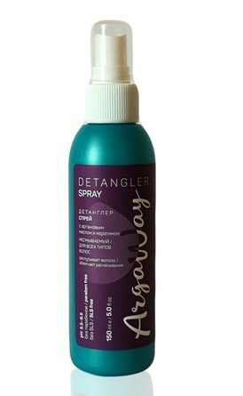 Несмываемый спрей-детанглер с аргановым маслом и кератином для всех типов волос Argaway