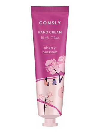 Крем для рук парфюмированный гиалуроновый с экстрактом цветущей вишни, 30мл Consly
