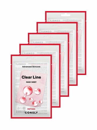 Набор (5 шт.) Маска для лица тканевая с пептидами Consly