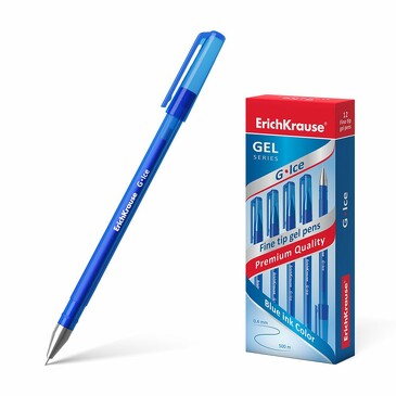 Ручка гелевая G-Ice Stick Original 0.5, цвет чернил синий (12 шт.) ErichKrause