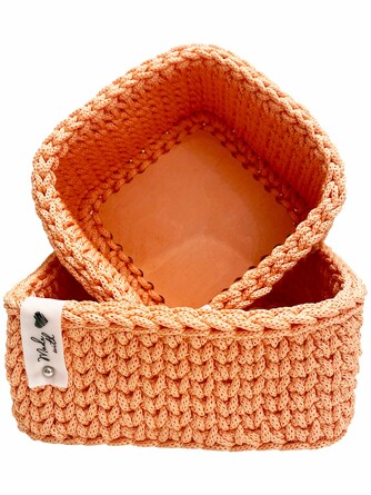 Набор корзинок квадратных (2 шт.: 6х17 см; 7х14 см) из полиэфирного шнура Laura Dofi