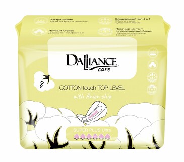 Прокладки гигиенические Dalliance Care Cotton touch Super Plus Ultra, 8 шт. LiLo