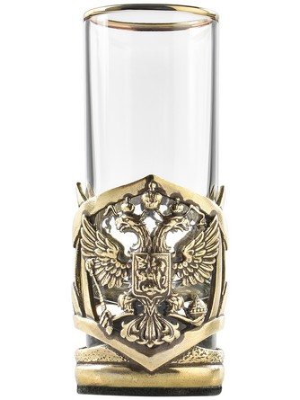 Набор Герб РФ Великая Россия в подарочной упаковке стопки Патрон (2 шт. по 60 мл) Город подарков