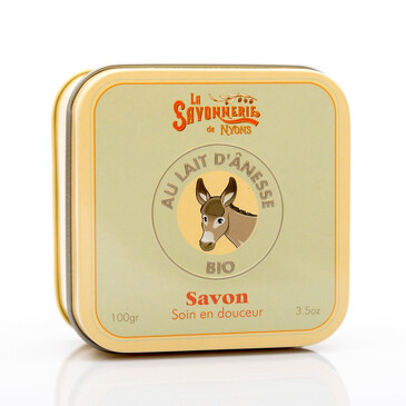 Мыло с молочком ослицы в металлической коробке, 100 гр. La Savonnerie de Nyons
