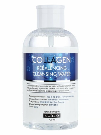 Очищающая вода для лица с коллагеном collagen rebalencing cleansing water 700 мл Dr.Cellio