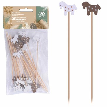 Шпажки для канапе Лошадки (24 шт,12 см) Мультидом