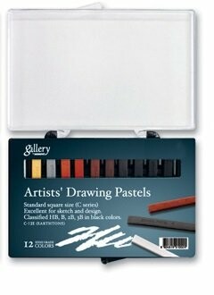 Пастель для рисования 12 Земляных цветов в пластиковом кейсе Mungyo