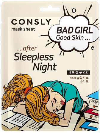 Тканевая маска BAD GIRL - Good Skin после бессонной ночи, 23 мл Consly