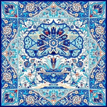 Платок Арабески, 90x90, Nina Ruchkina