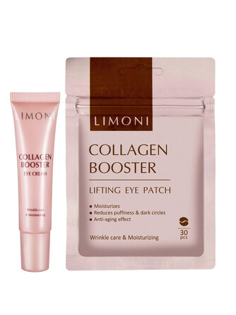 Набор для кожи вокруг глаз (крем и патчи (30 шт.)) Collagen eye care set, 15 мл, 30 шт Limoni