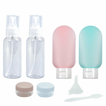 Набор флаконов в косметичке дорожный, 6 флаконов (2х80 мл / 2х60 мл / 2х10 мл) Daswerk