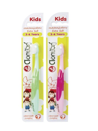 Набор детских экстра мягких зубных щеток Dok Bua Ku Kids Toothbrush Extra Soft (розовая и зеленая), 