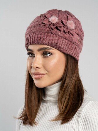 Шапка женская с цветком Sara Gok