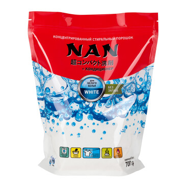 Суперконцентрированный стиральный порошок NAN для белого белья (сменный блок) 700 гр. Nan