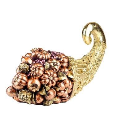 Украшение ёлочное Рог изобилия, золото с бордовым, 44 см Goodwill M&G