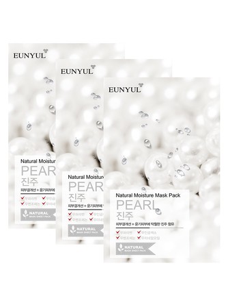 Набор масок для лица тканевых с экстрактом жемчуга (3 шт.) Eunyul