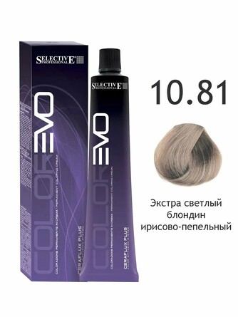Крем-краска для волос 10.81 New ЭВО экстра светлый блондин ирисово-пепельный, 100 мл Selective Professional
