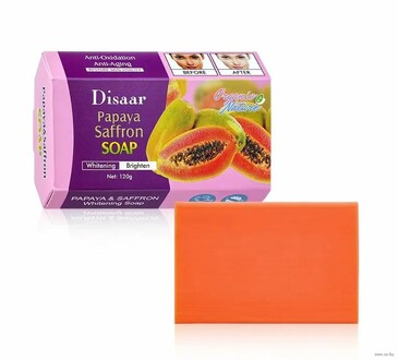 Мыло с экстрактом папайи и шафрана для выравнивания тона, 120 г Disaar