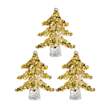 Набор ёлочных украшений из стекла Елочка (3 шт.), 6,6x8,4 см Elan Gallery