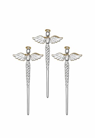 Набор ёлочных украшений из стекла Сосулька-ангел (3 шт.), 7,8x17,6 см Elan Gallery