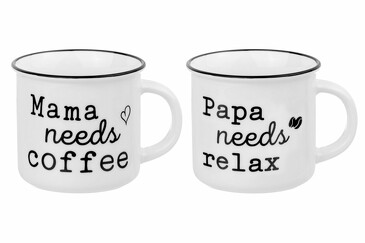 Набор кружек Papa needs relax & Mama needs coffee (2 шт.), 400 мл Elan Gallery