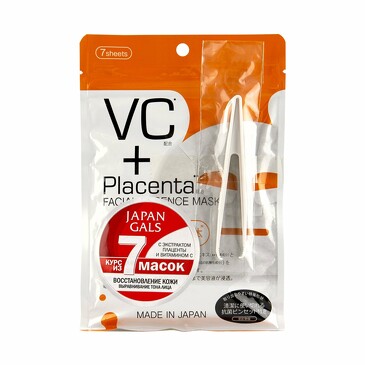 Маска с плацентой и витамином C, 7 шт. Japan Gals