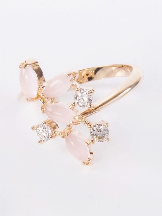Кольцо с розовым кварцем Искристые лепестки Lotus jewelry