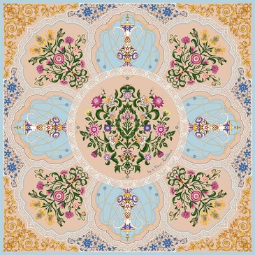 Платок Сады Востока, 90x90, Nina Ruchkina