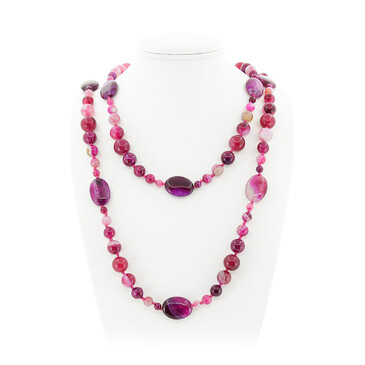 Бусы Стихия агат натуральный розовый (Бразилия) Агат77