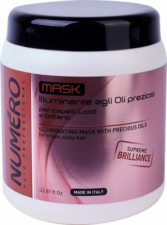 Маска для придания бриллиантового блеска с ценными сортами масел Numero, 1000 мл Brelil