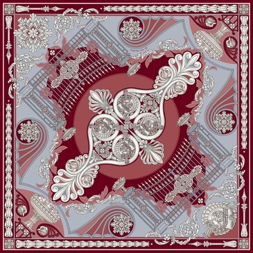 Платок Этюпские ворота, 90x90, Nina Ruchkina