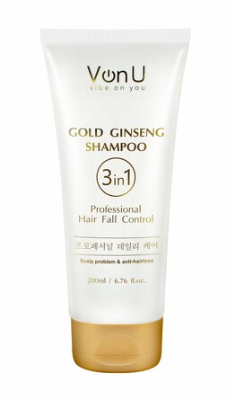 Шампунь для волос с экстрактом золотого женьшеня Ginseng Gold Shampoo, 200 мл Von U