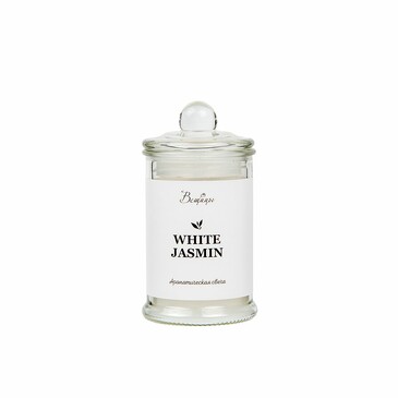 Свеча ароматическая White Jasmine, 6х6х11 см Вещицы