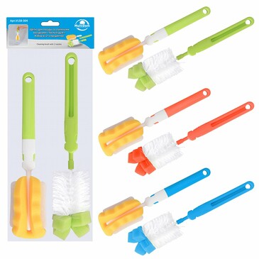 Щетка и губка для посуды Чистый дуэт, цвет в ассортименте Мультидом