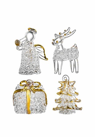 Набор ёлочных украшений из стекла Рождество (4 шт.) Elan Gallery