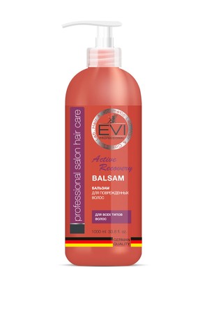 Бальзам-ополаскиватель Активное восстановление для поврежденных волос 1000 мл EVI professional