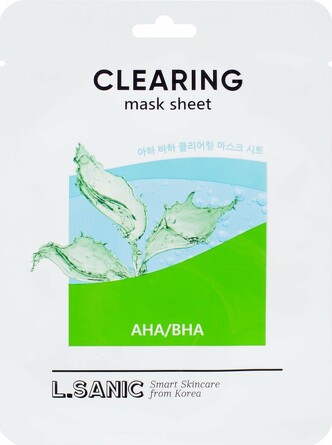 Тканевая маска с AHA/BHA кислотами для очищения пор, 25мл L.Sanic