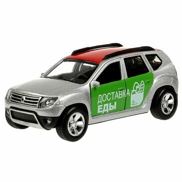 Игрушка машина Renault Duster Доставка, 12 см, (инерц. механизм, открываются двери и багажник) Технопарк