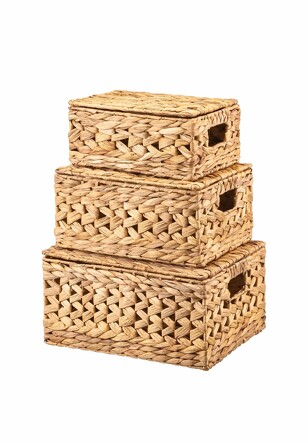 Набор плетеных корзин с крышками (3 шт.) EL Casa
