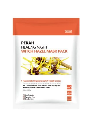 Восстанавливающая тканевая маска с экстрактом галактомисиса Healing Night Witch Hazel Mask Pack 25мл x 5шт Pekah