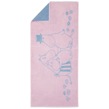 Полотенце банное Moomin Семейное времяпрепровождение 80 pink/blue, 70х140 см Arabia Finland