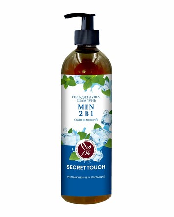 Мужской гель для душа+шампунь 2 в 1 400 мл Secret Touch