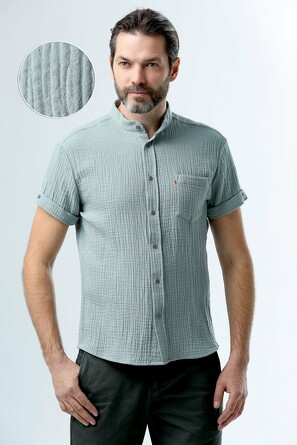 Рубашка приталенная (slim fit) с коротким рукавом Nicolo Angi
