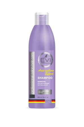 Шампунь Серебристый с фиолетовым пигментом для нейтрализации желтизны волос 250 мл EVI professional