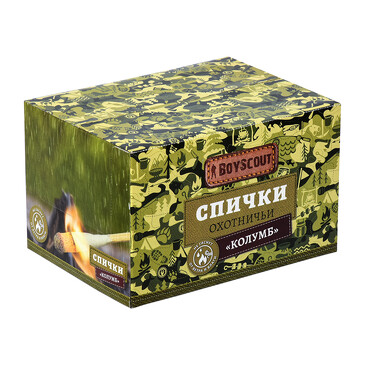 Спички не гаснут от ветра и влаги, 80 мм (20 упак. по 20 шт.) Колумб BoyScout