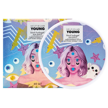 Патчи для кожи вокруг глаз гидрогелевые, с гиалуроновой к-той, бетаином и жемчугом линии Young (60 шт.) SelfieLab